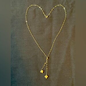 NEW Lariat Style Womens 14K 18” Y puffy 3D Heart Necklace